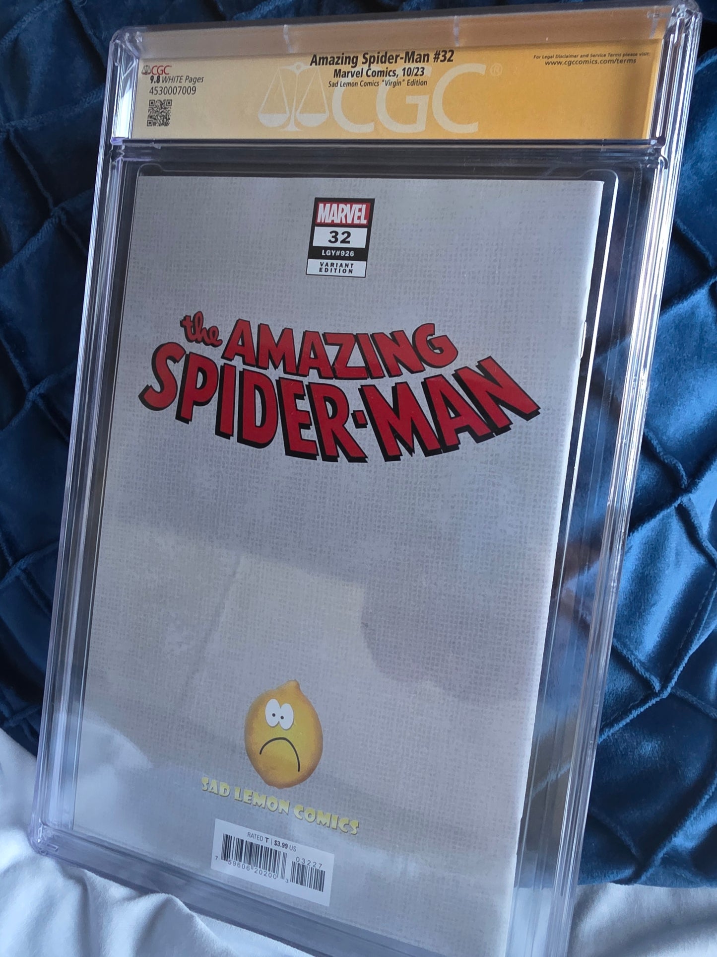 Amazing Spider-Man #32 (2023) | CGC 9.8 Signature Series | Sad Lemon Exclusive Virgin Variant | Signed by Takashi Okazaki